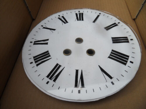 Ancien Cadran pour Pendule horloge oeil de boeuf clock uhr avec support tole - Photo 1/2