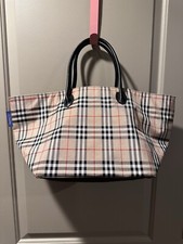 Burberry Blue Label Nova CheckTote Bag Beige Preowned Authentic