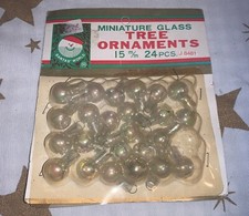 Vintage Kurt Adler Shiny Miniature Glass Tree Ornaments 24 Pcs. New Old Stock