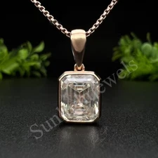 Certified 3.80 Ct Treated Off White Diamond Solitaire Pendant in 925 Silver