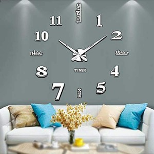 Reloj de Pared 3D Espejo Pegatinas Grande Pared Sin Marco decoracion sala  hogar | eBay