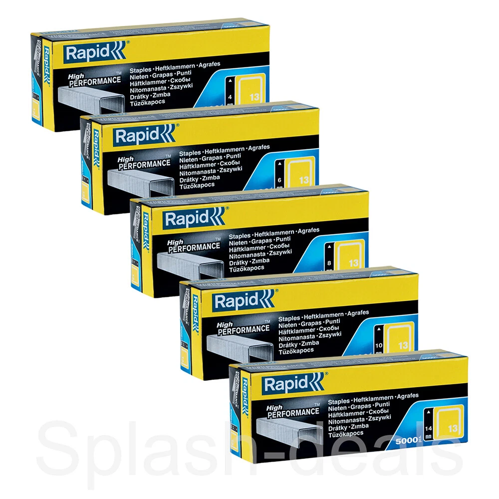 Rapid No 13 Staples High Performance Finewire R13 4 6 8 10 14mm Pack of 5000