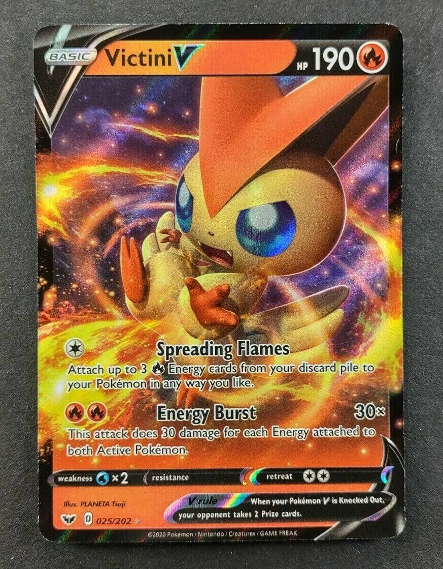 Pokémon Victini V 25/202 Ultra Rare - Pokemon Sword & Shield Near Mint