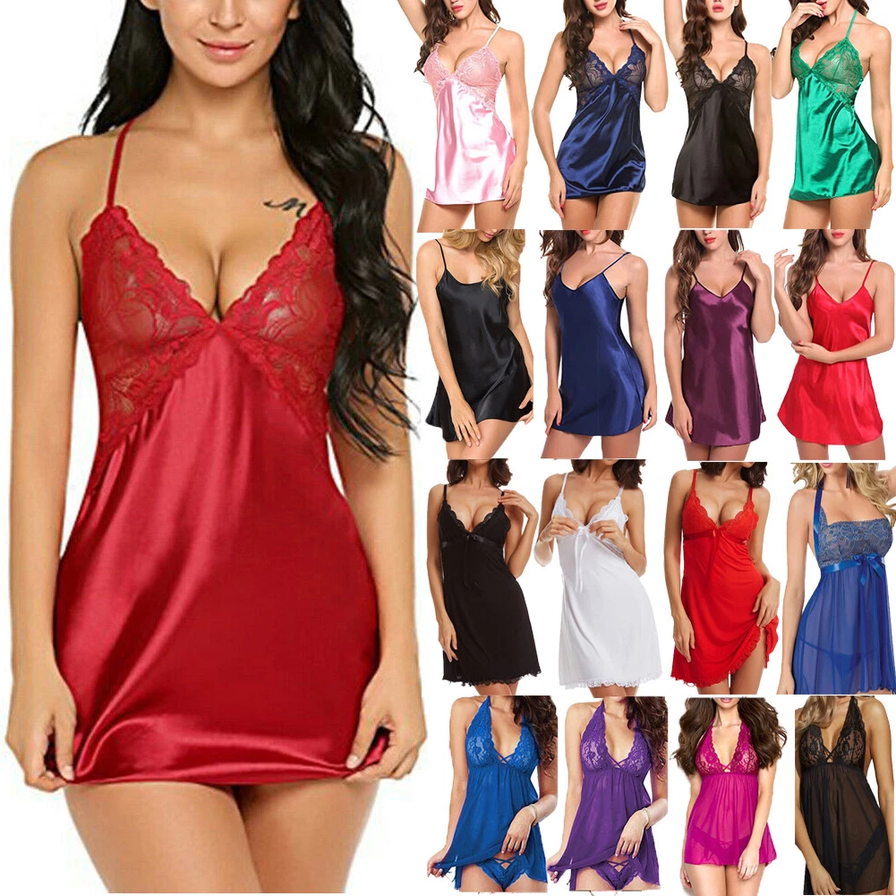 Damen Dessous Sexy Spitze Negligee Nachtkleid Reizwäsche NachtwäscheUnterwäsche✔