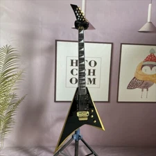 Custom X Serie RRX24 Black&Yellow Bevel Electric Guitar HH Pickup Gold FR Bridge