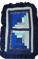 Cotton Quilt Pillow Cover Vintage Handmade Hand Stitched Patchwork 27" x 17"