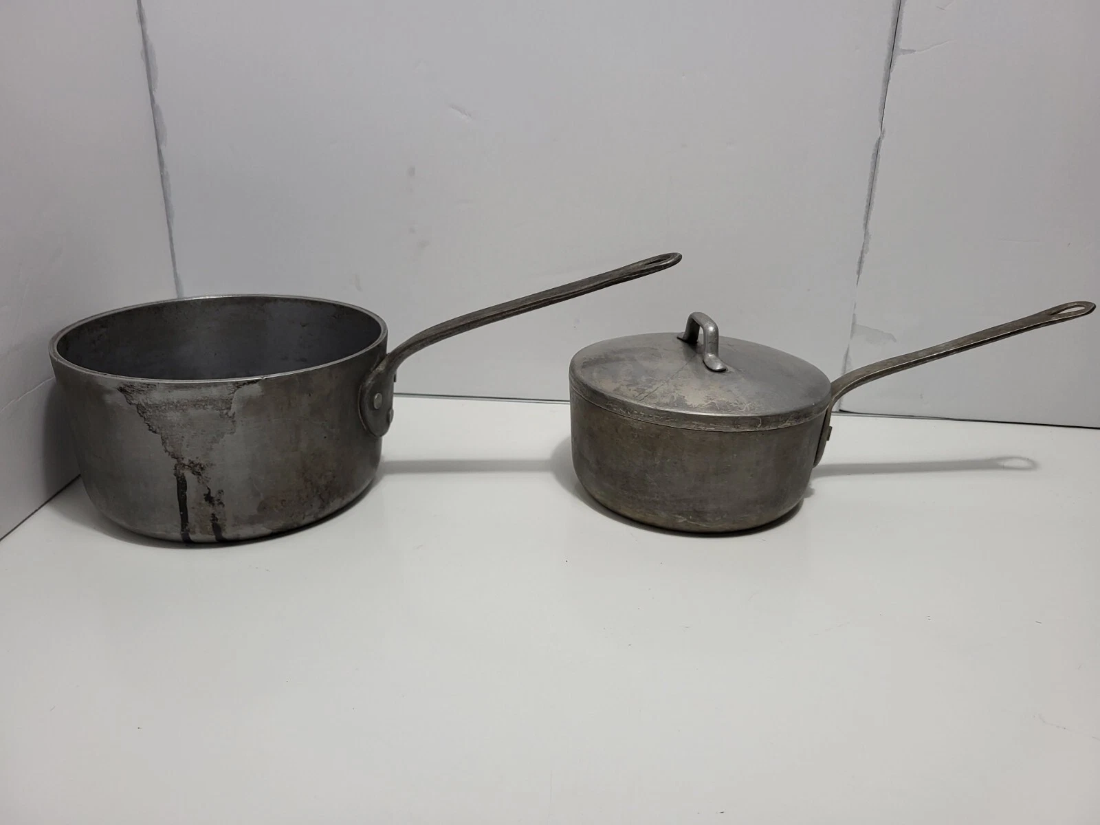 Vintage GHC Magnalite Classic 2 QT - 1 QT Sauce Pan Pot with 1 Lid Lot of 2