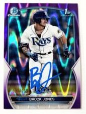 Brock Jones 2023 Bowman Chrome - Purple Refractor #115 SIGNED CARD #250 COA Rays