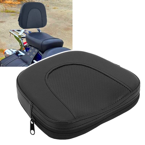 Universal Passenger Sissy Bar Backrest Cushion Pad For Harley Honda Motorcycle - Picture 1 of 13