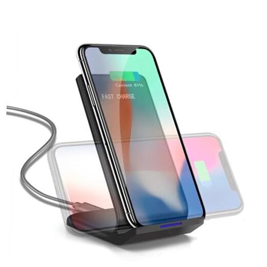 Wireless Charging Station,15W Fast Wireless Charging Station with Sleep Black