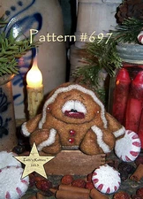 Patti's Ratties Primitive Christmas Gingerbread Doll Paper Pattern #697