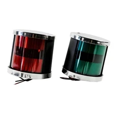 1Pair Boat Stainless Steel Navigation Light Marine Starboard Port Side Lamp 