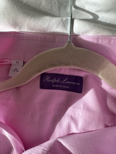 Ralph Lauren Shirt Mens Purple Label Button Down Pink Made in Italy - Picture 9 of 9