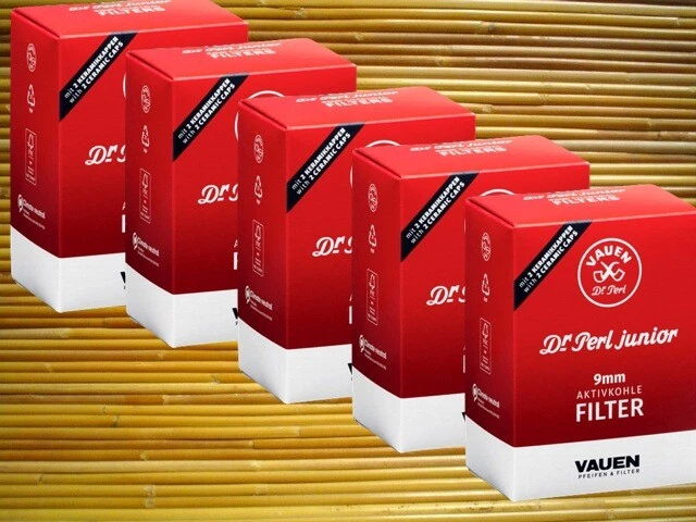 Vauen Dr. Perl Aktiv Kohle Pfeifenfilter 9 mm 500 St ANGEBOT 5 x 100 Stück