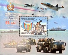 MI) 2013 AZERBAIJAN, 95TH ANNIVERSARY OF THE ARMED FORCES, PLANES, SHIPS, WAR TA