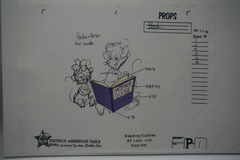 Fievel's American Tails Original Studio Model Cel of Yasha & Tanya Book Prop #20 - Imagem 3 de 3