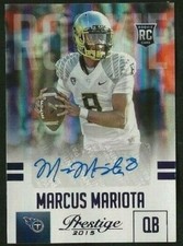 Marcus Mariota 2015 Panini Prestige Auto #d /100 RC Purple Parallel Raiders