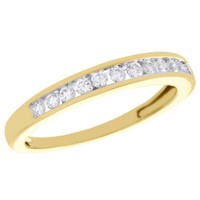 14K Gelbgold Kanal Set Diamant Ehering 3.25Mm JubiläUm Ring 0.25 Karat