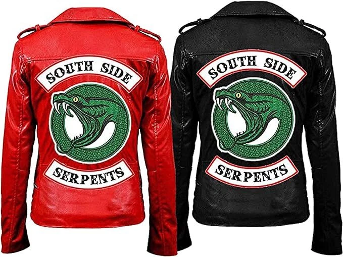 Veste femme Southside Serpents Riverdale Cheryl Blossom rouge noir