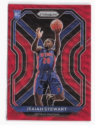 2020-21 Panini Prizm - Ruby Wave Prizms #254 Isaiah Stewart Pistons Rookie