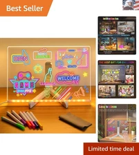 Led Note Board with Colors, Glowing Acrylic Dry Erase Board with Light, Light...