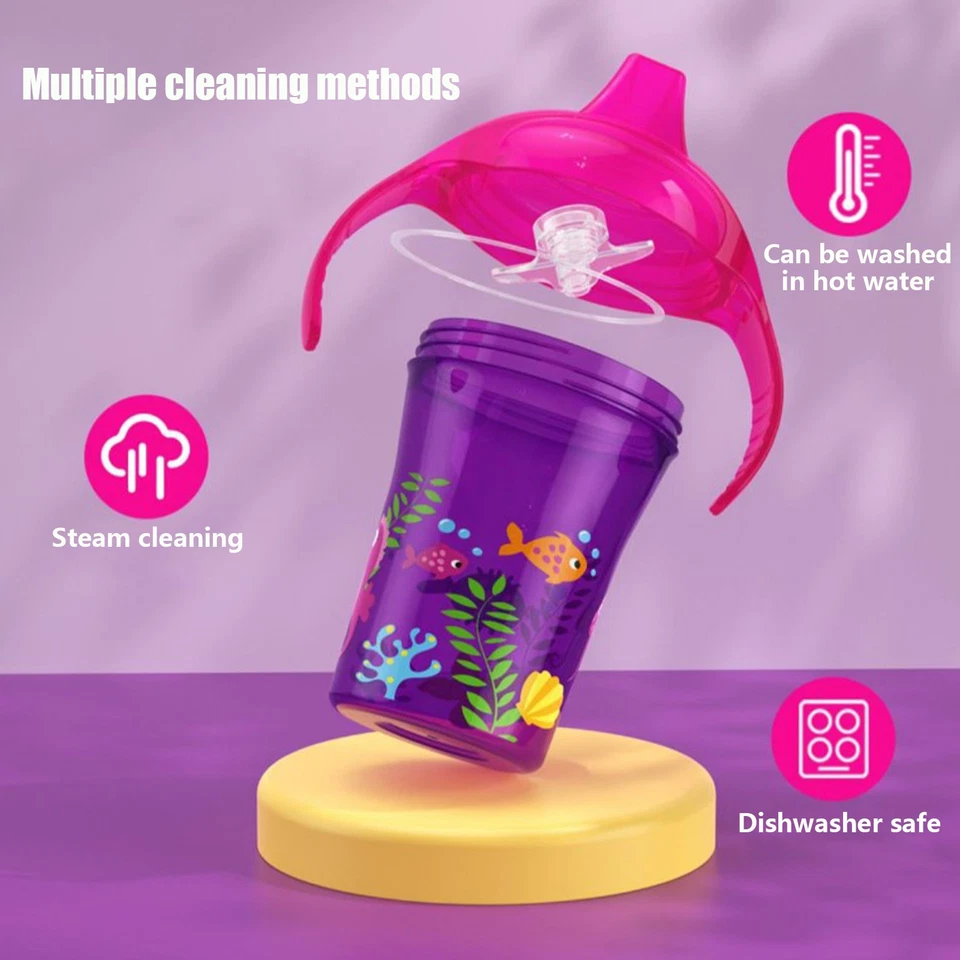 Taza para sorber de aprendizaje para biberón pequeño taza de transición taza para bebé con 2 asas Foto 3 de 4