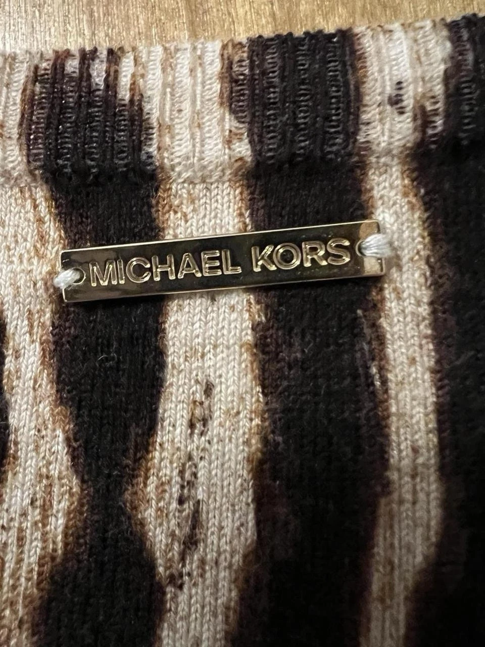 Abito Michael Michael Kors donna media M stampa animalier aderente e svasato manica lunga