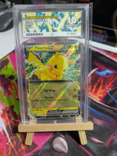 Pikachu Ex 028/131 - Double Rare - Prismatic Evolutions Graded Ace 10 (low pop)