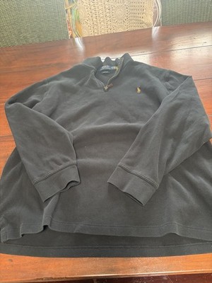Polo Ralph Lauren estate rib 1/4 Zip multicolor logo Sweater Black  XL TG