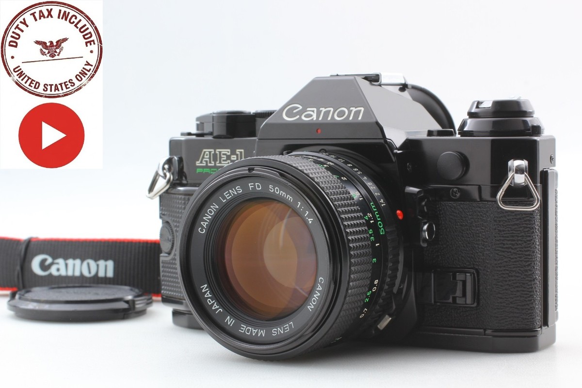 Near MINT] Canon AE-1 Program SLR Camera New FD NFD 50mm f1.4 Lens
