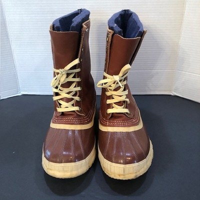 Vtg Mens Sorel Kaufman Canada Brown Snow Duck Boots Wool Liners Size 9