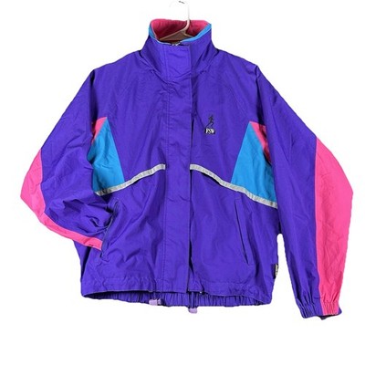 Vtg 90s Frank Shorter Sports Multicolor Goretex Windbreaker Sz Medium FSW