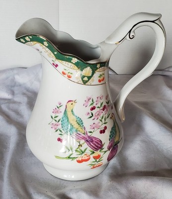 AMERICAN ATELIER AT HOME PARADISE BIRDS 5816 PITCHER - PORCELAIN - LARGE