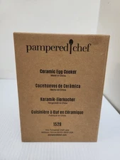 Pampered Chef Ceramic Microwave Egg Cooker with Silicone Sleeve #1529