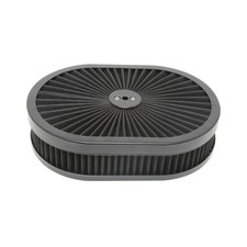 X-AVION Super Flow Oval 12''X2'' Air Filter Assembly Kit Black Element and Anodi