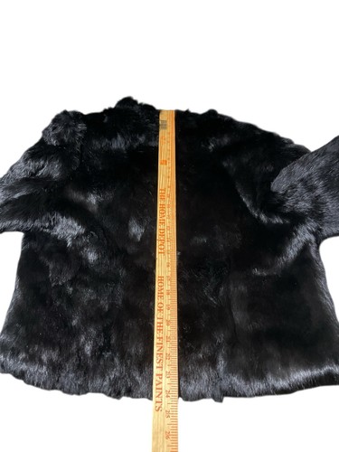 Chaqueta Abrigo De Colección Años 80 Piel De Conejo Negro Para Mujer Talla Hecha en Hong Kong - Imagen 10 de 11