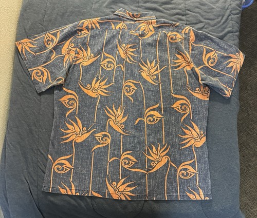 Reyn Spooner Vintage Reverse Print Pullover Hawaiian Mens S/S Size XL Floral - Picture 9 of 10