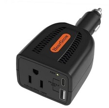 100w Car Power Inverter, 12V DC to 110V AC Vehicles Converter with USB black
