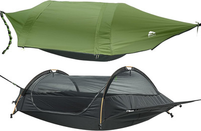 3-in-1 Portable Camping Hammock Tent with Mosquito Net & Rainfly for Outdoors