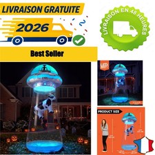 Joiedomi Gonflable Halloween UFO 2,7m Décor Jardin LED Intérieur Extérieur