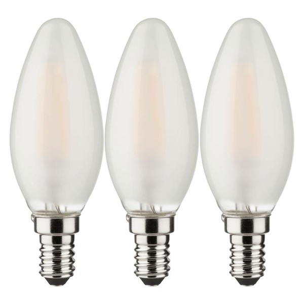 3 X Müller-Licht LED Filament Retro Kerzen 4W =40W E14 Matt 470Lm Warmweiß 2700K-image