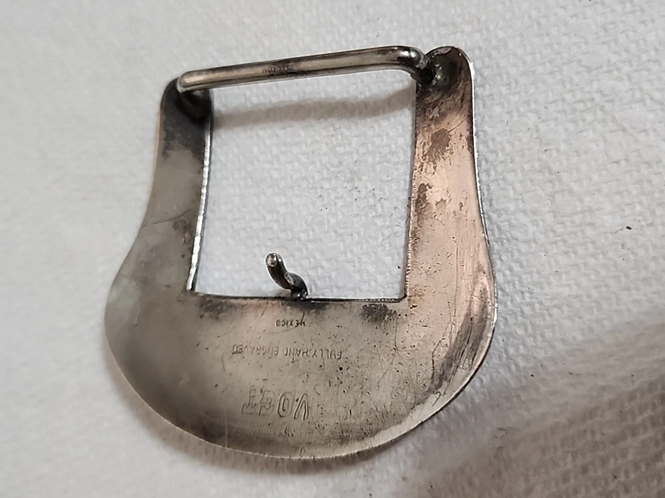 VOGT Sterling Silver LARGE 1 1/2" Ranger Belt Buckle Set Fully Hand Engraved - Image 4 of 4