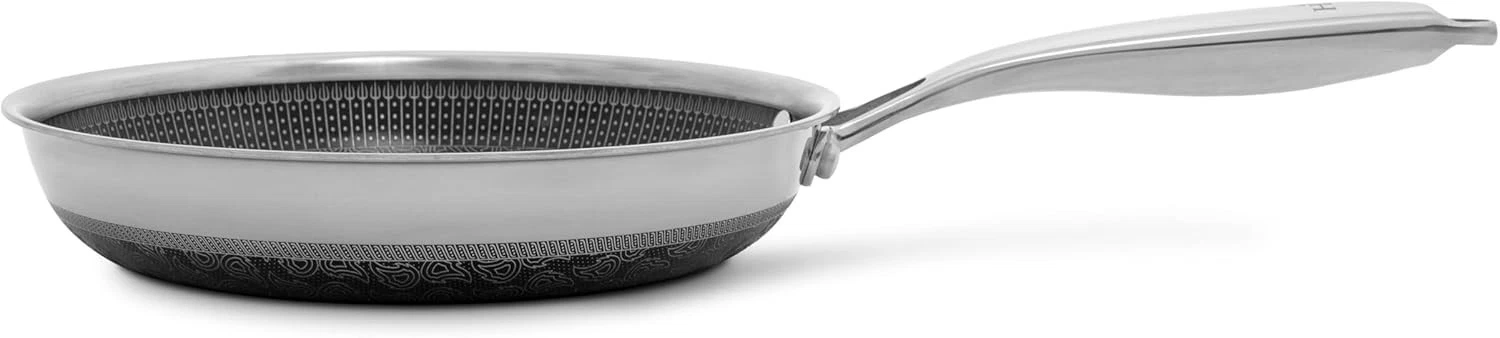 Hell's Kitchen Hybrid 9.5" Frying Pan Tri-Clad Stainless Steel PFAS Free New