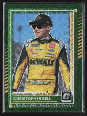 Christopher Bell 2025 Donruss Optic Green Velocity /99 #70 Joe Gibbs Racing