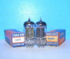 5687 NOS Tung-Sol radio audio amplifier electron vacuum tube 2 valve tested 5687