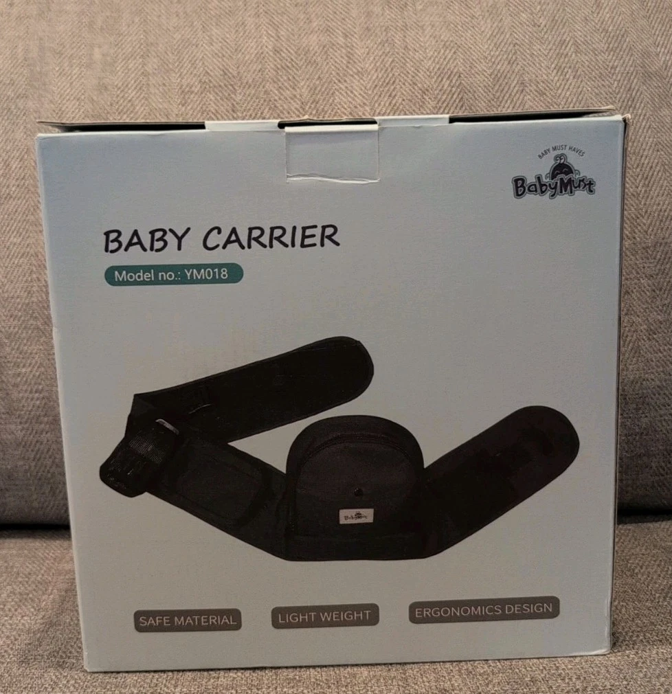 Baby Must Baby Carrier Model YM01 Age 0-6 Years Waist 25-51" Weight 8-66 Lbs New
