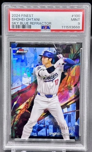 2024 Topps Finest Shohei Ohtani Sky Blue Refractor /325 PSA 9
