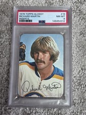 1976 TOPPS GLOSSY INSERT HOCKEY CARD PSA 8 RICHARD MARTIN BUFFALO SABRES