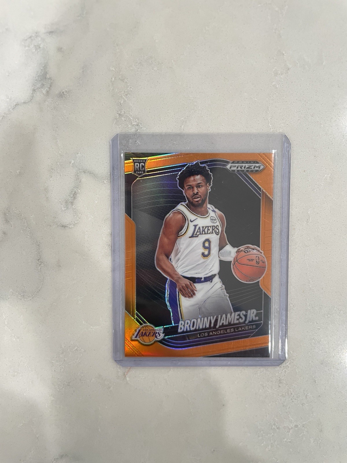 2024-25 Panini Prizm Black Bronny James Jr. #94 Orange Prizm /49 (RC)
