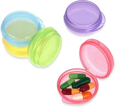5 Packs Mini Pill Case Small Pill Organizer Box Portable Vitamin Holder Travel